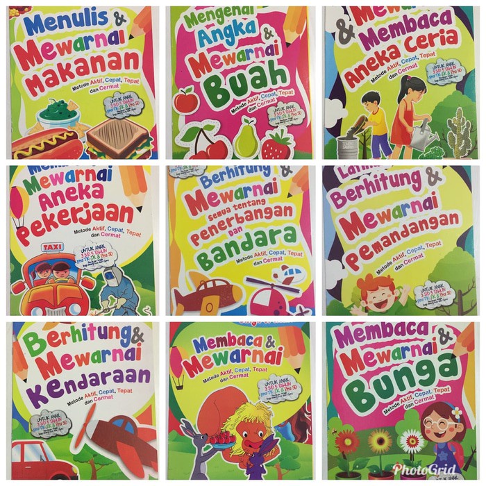 Buku Mewarnai Anak / Buku Latihan Mewarnai Aneka Motif