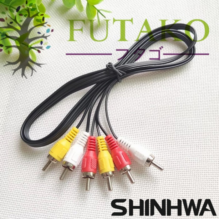 FUTAKO Kabel Rca to Rca 1.8m / Kabel AV VIDEO 1.8m / Audio 3-3 High Quality