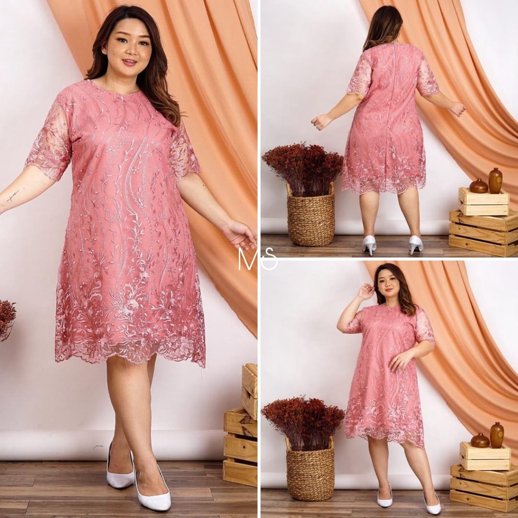 DRESS CHANDARA FASHION PAKAIAN WANITA PESTA BRUKAT JUMBO MS ADA VIDEO REAL PICT