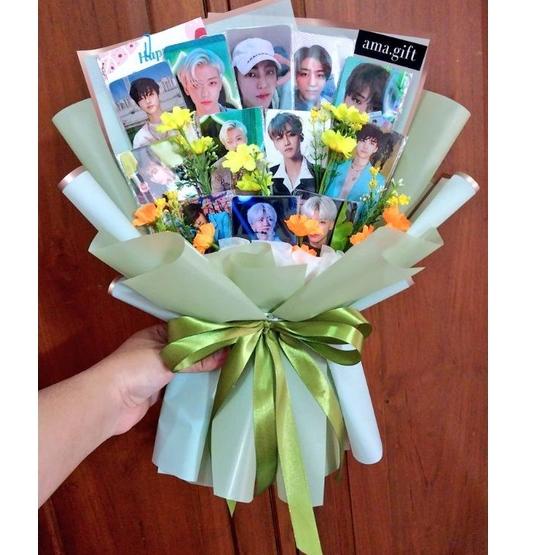 Terlaris.. [2 HARI] Buket Photocard Suju BTS NCT Custom | Bouquet Kpop | Baca deskripsi