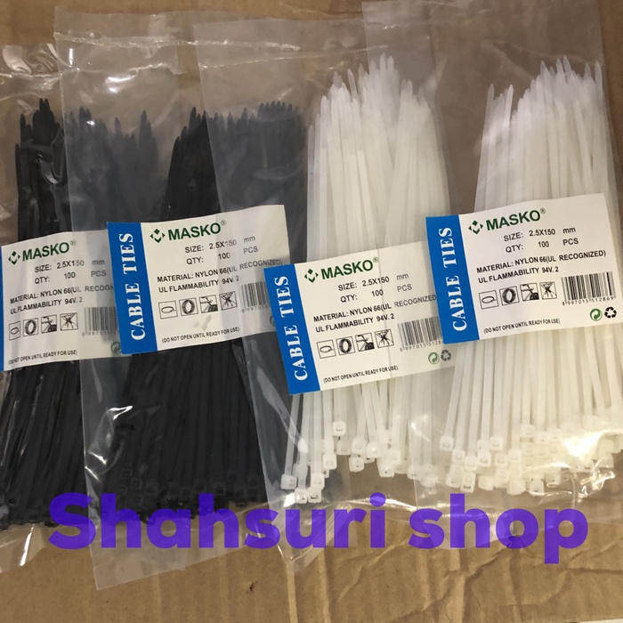 

ORGANIZER-DOCUMENT- KABEL TIES TALI SABUK 150MM 2.5 X 150 MM 15 CM ISI 100 PCS - PUTIH -DOCUMENT-
