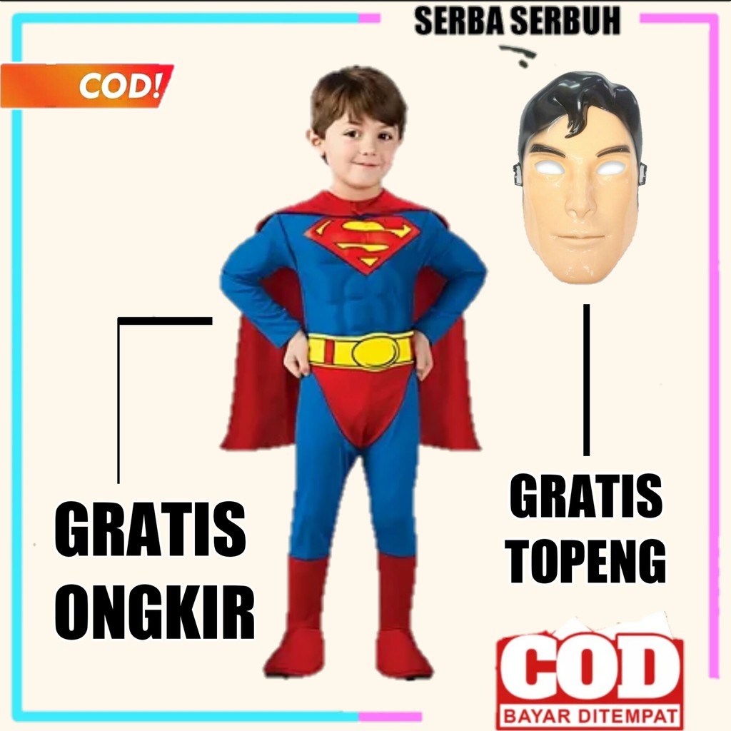 baju superman anak laki laki baju superman sayap anak laki laki baju karakter anak laki laki KE253