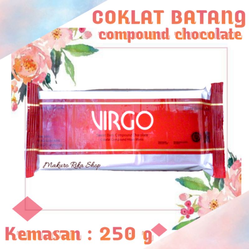 

Coklat batang Virgo 250g / Compound chocolate VIRGO / Dark chocolate