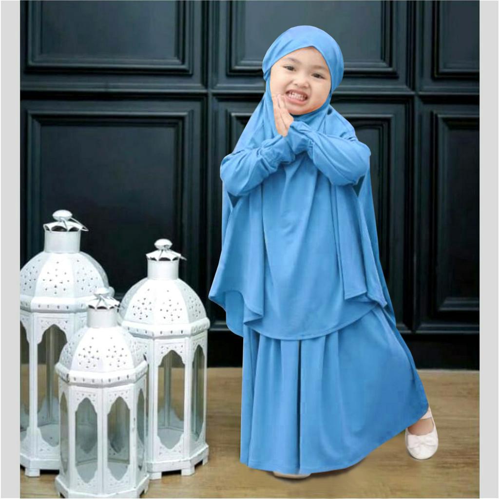 FenishaStore Gamis Anak Perempuan French khimar Ratimah Set Usia 3-5 Tahun Bisa Bayar Ditempat COD