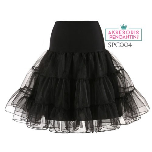 [STOK TERBATAS] ROK TUTU HITAM PENGEMBANG GAUN PETTICOAT GRADE A PREMIUM HITAM SPC004