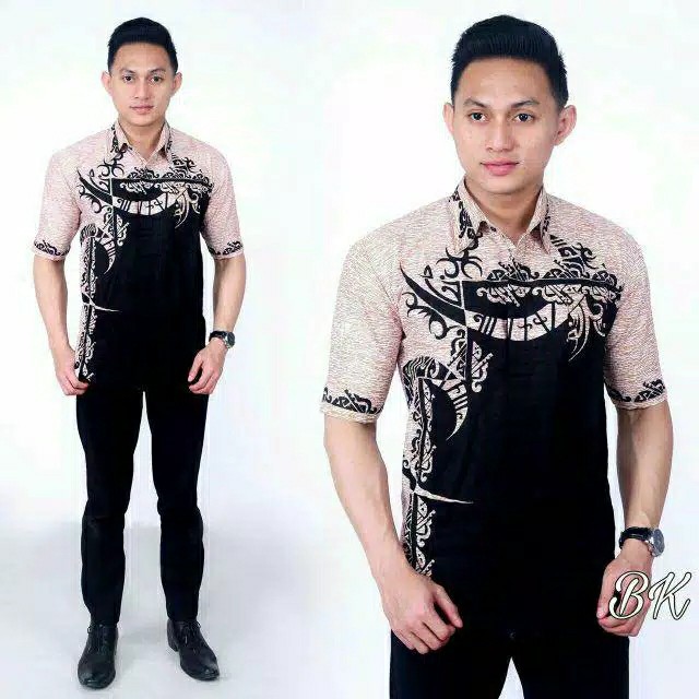 Hem Batik Dolby Dolbi Dobby Doby - Batik Sogan Solo - Batik Pria Warna Coklat - Distro Batik Hrb026