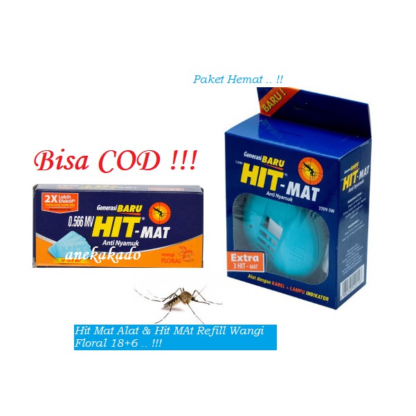 Hit Alat Anti Nyamuk Eelektrik Bulat & Hit Mat Refill Floral 18+6