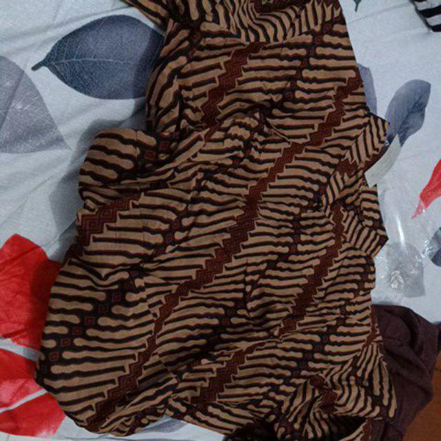 Batik Wanita Motif Lurik Katun Primisima Mix Wollpeace Cokelat High Quality Meisya Rempel