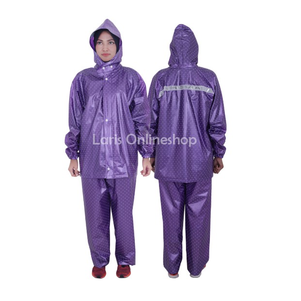 Jas Hujan Jaket Celana Pop Polkadot Plevia / Jas Hujan Jaket Celana Plevia 810-2
