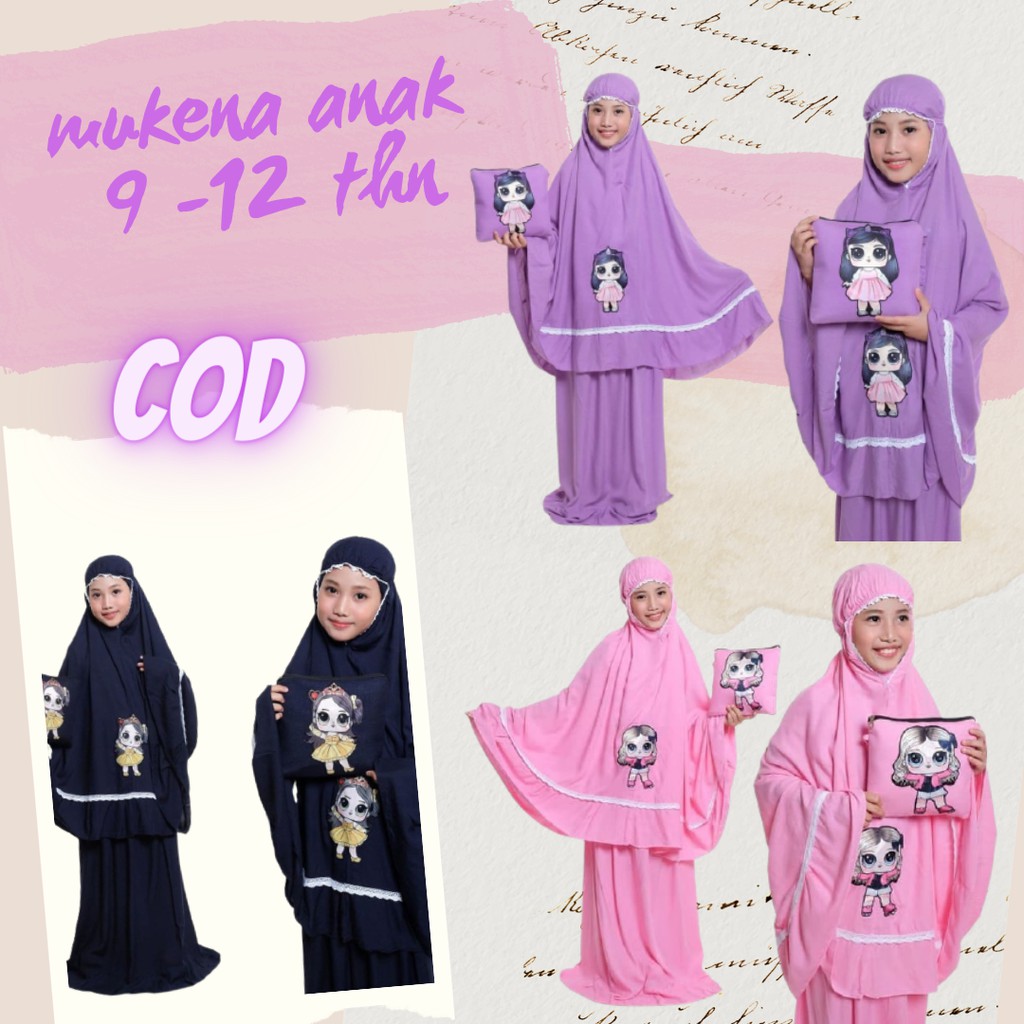 MUKENA ANAK PEREMPUAN TANGGUNG MURAH KARAKTER LOL 12 TAHUN RAYON POLOS /MUKENAH ANAK/MUKENA ANAK SD