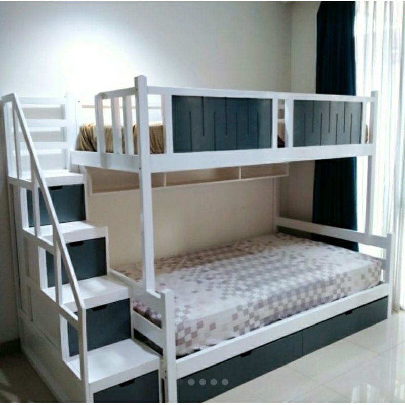 RANJANG TIDUR TINGKAT TANGGA LACI 90x200. 120x200x 180
