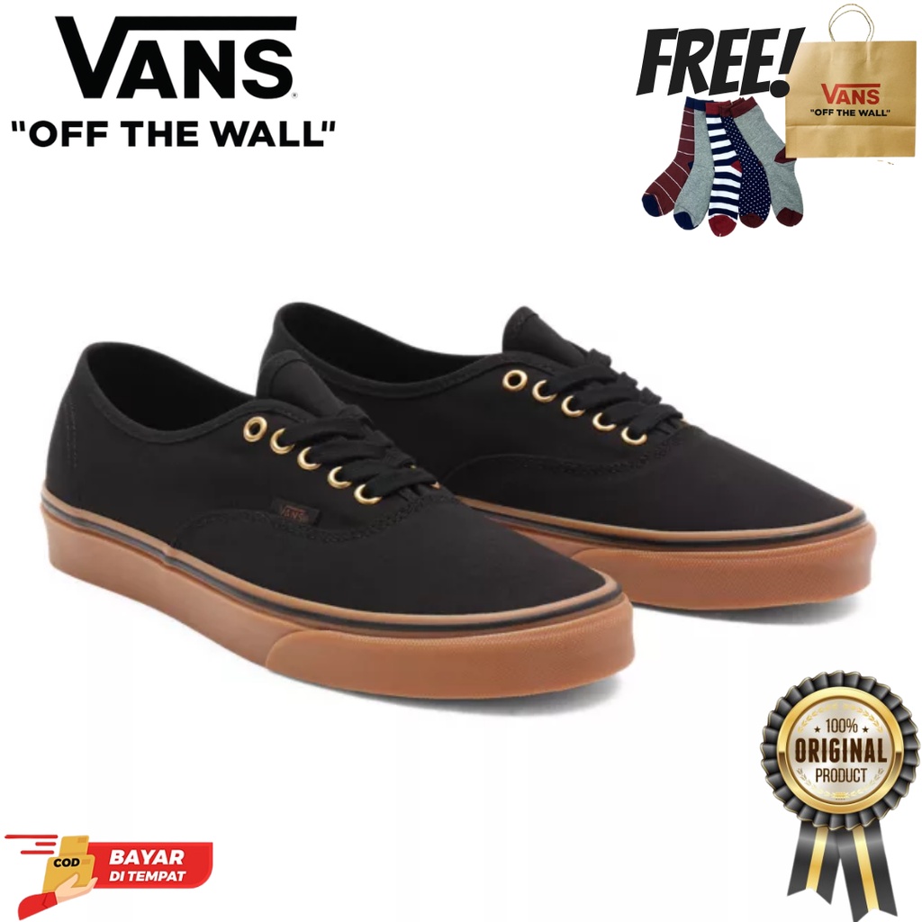 SALE DISKON! V4NS AUTHENTIC BLACK/RUBBER/GUM SOLE CLASSIC 100% ORIGINAL BNIB