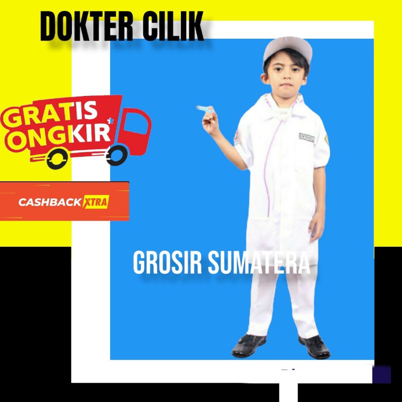 DOKTER CILIK / SERAGAM DOKTER CILIK ANAK / SERAGAM PROFESI ANAK / BAJU CITA CITA ANAK DOKTER SERAGAM