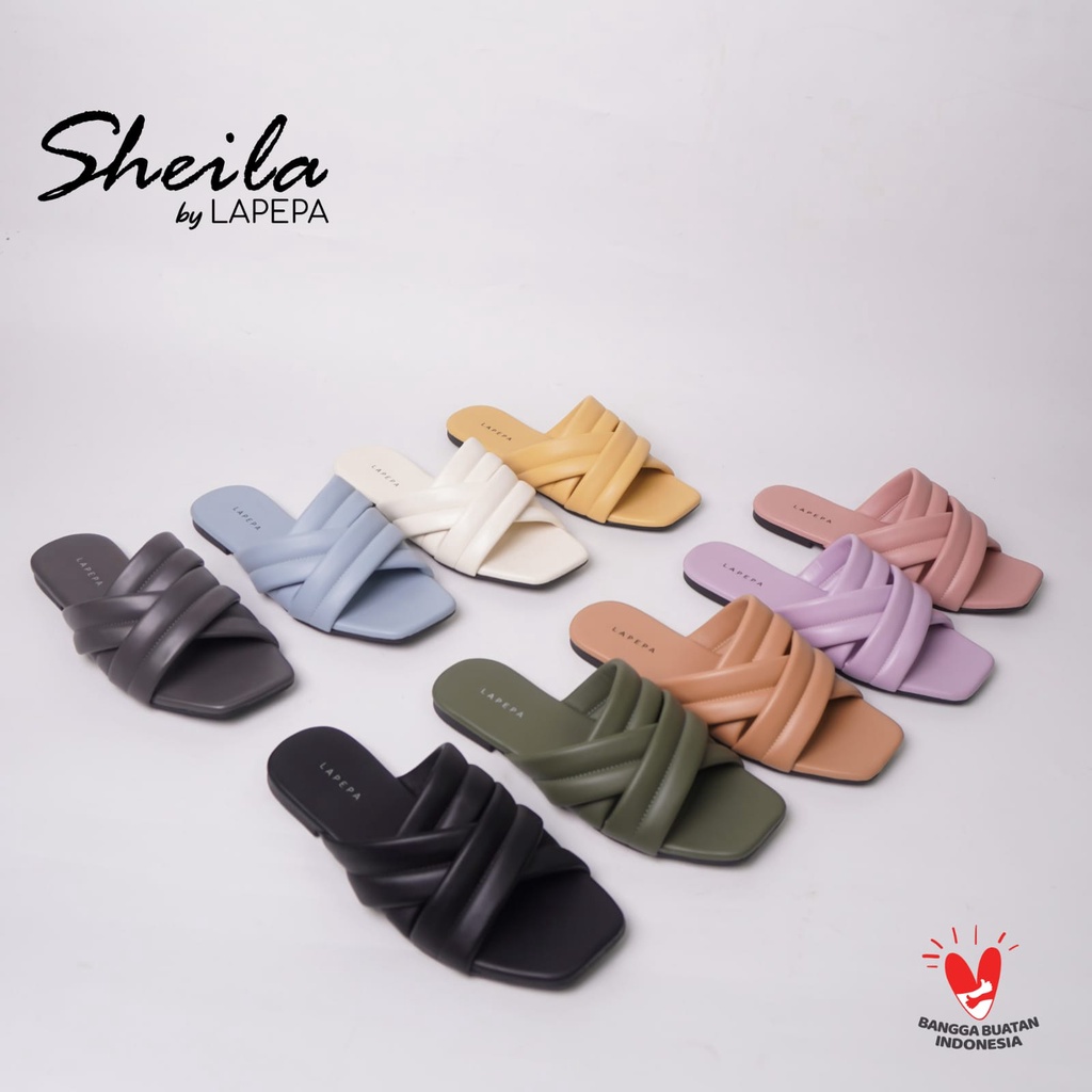 AVLINSTORE - tipe SHEILA Sandal Wanita Teplek Kekinian Casual Model Silang 3 Unik