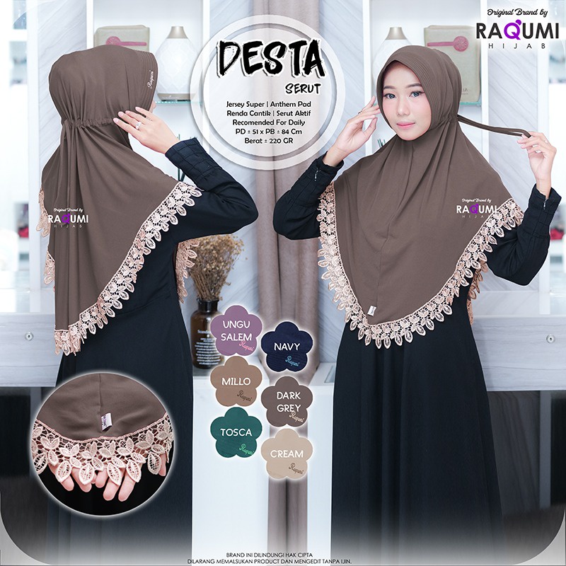 Desta Serut Original Raqumi Hijab Serut Jersey Raqumi Desta Raqumi Desta Hijab Jersey Super Hijab De