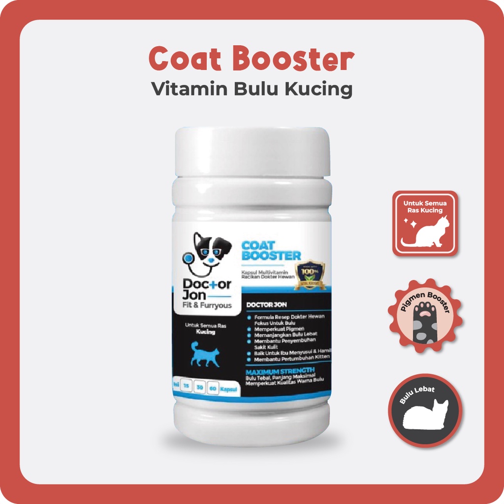 Vitamin Kucing Pelebat Bulu, Panjang, Mengkilat, Anti Rontok / Doctor Jon Coat Booster