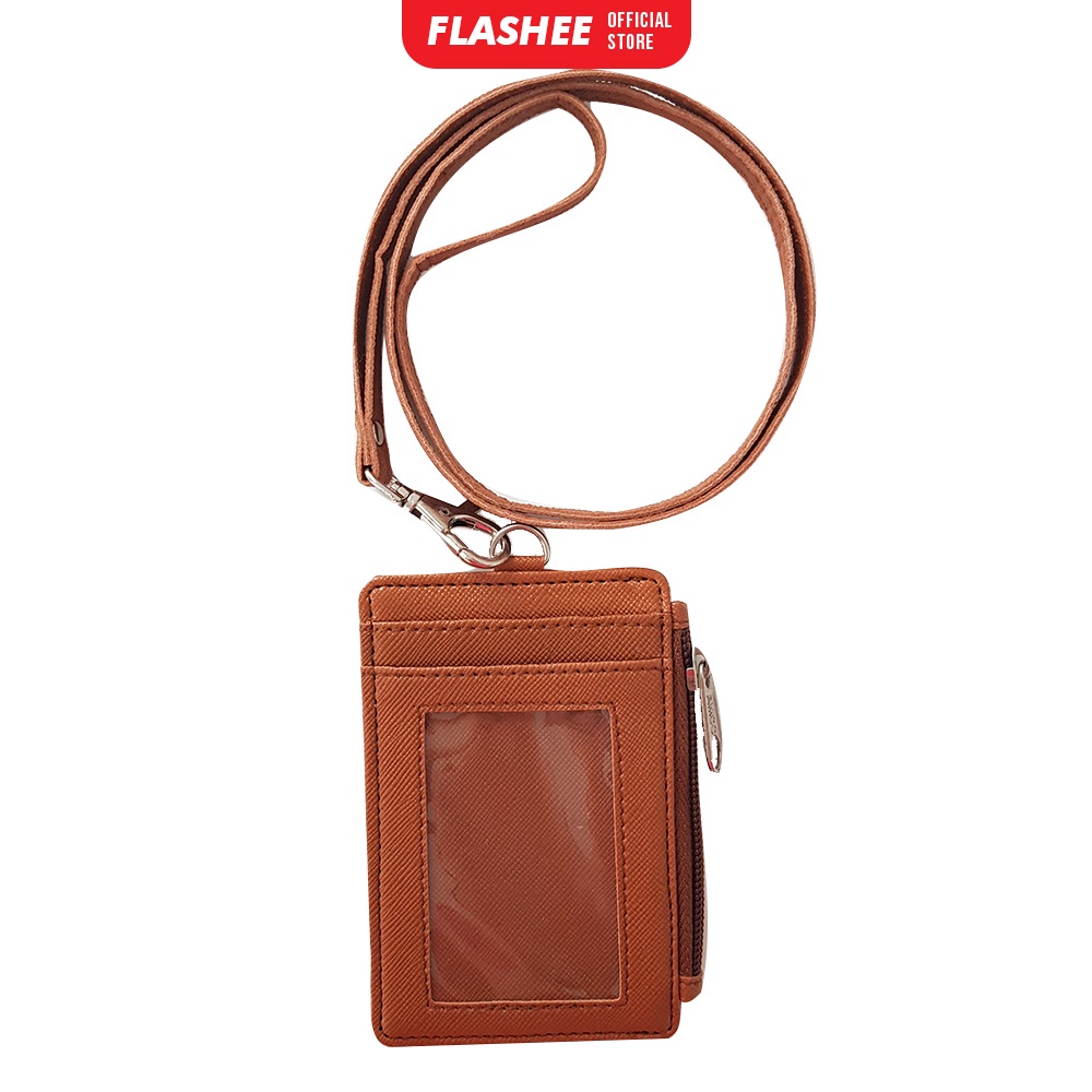 

ID Card Holder Coklat Muda Resleting V2 Name Tag Seleting ID Card Risleting Name Tag Lanyard Zipper Kulit Sintetis