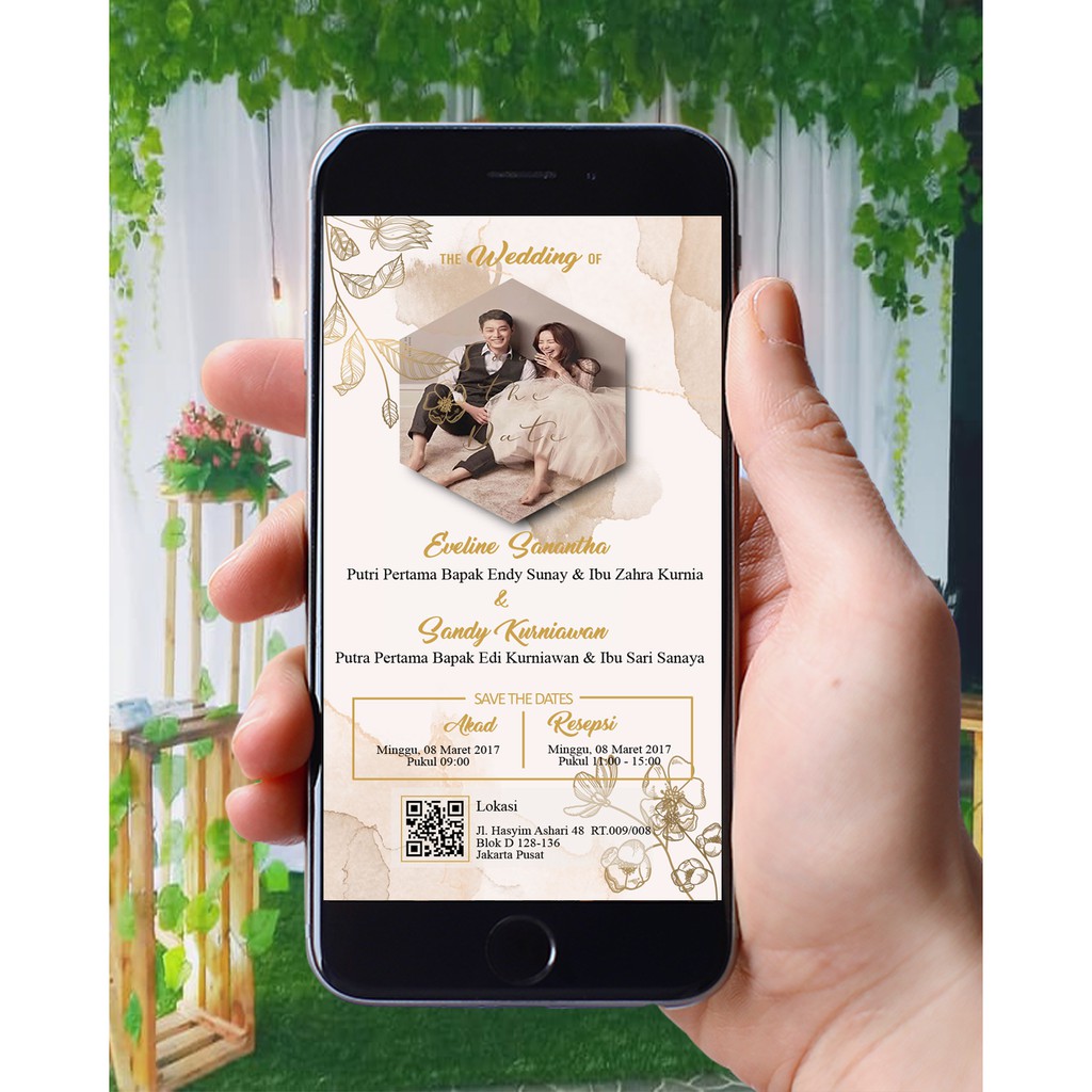 

Undangan Digital Video Pernikahan Instagram Story Brown Watercolor Korean K-POP