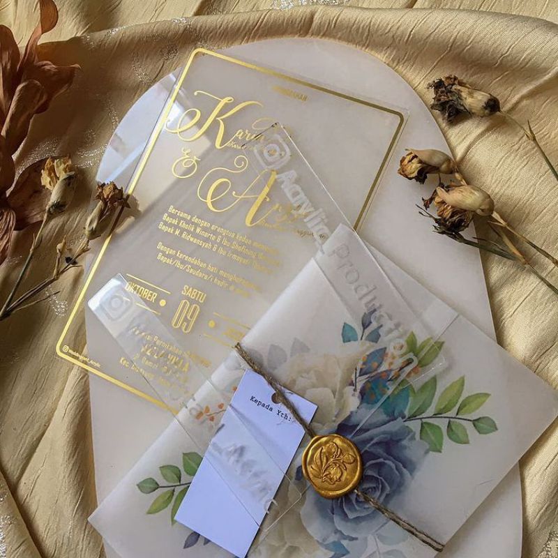 undangan akrilik/acrylic invitation/kartu undangan akrilik/undangan akrilik murah/undangan pernikaha