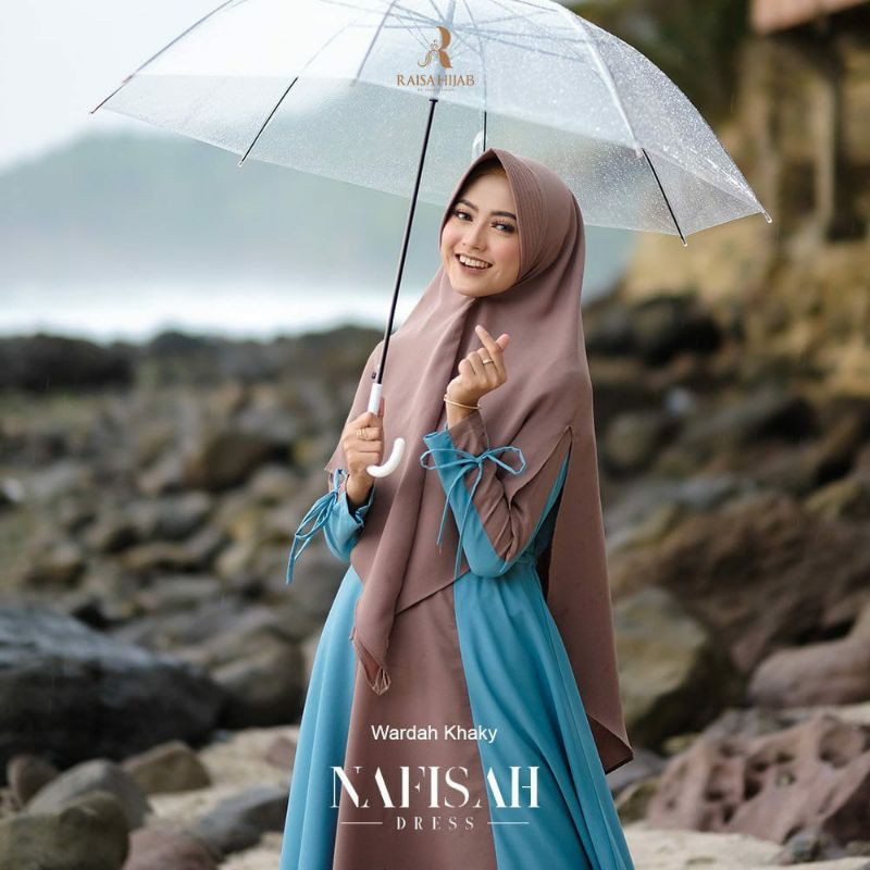 ready nafisah dress by raisa hijab gamis lebaran 2021 terbaru terlaris