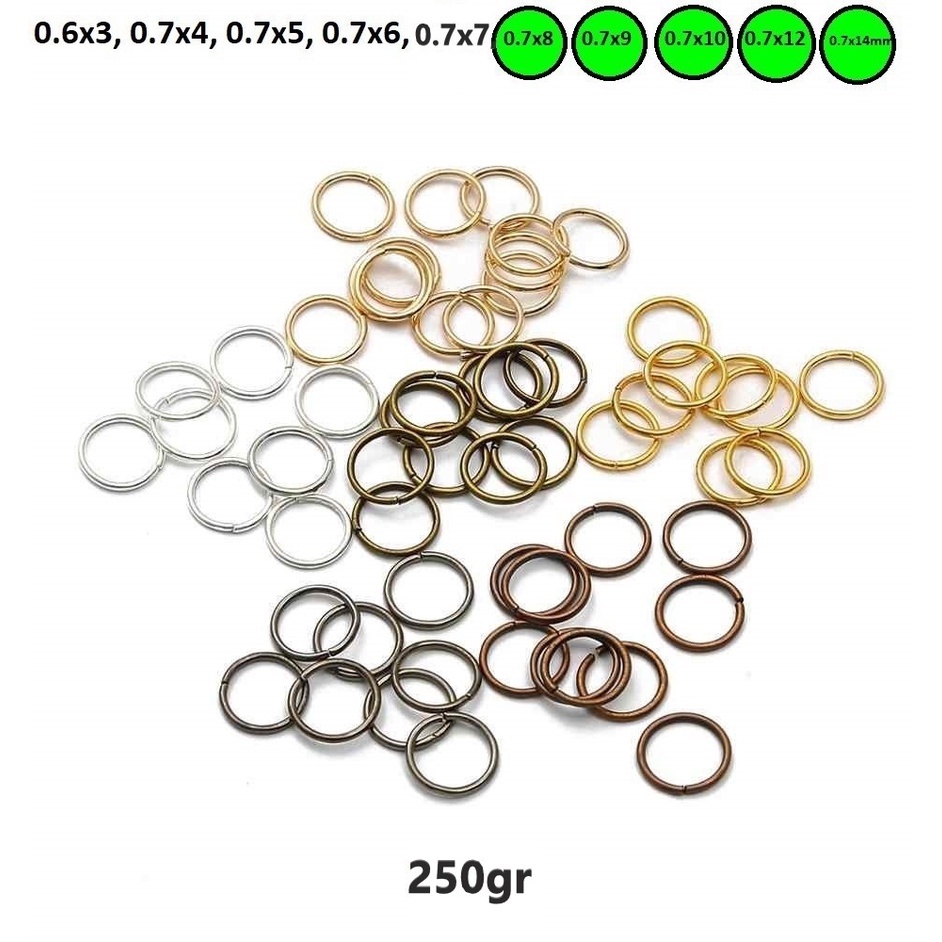 Ring Pengait Uk 8mm - 14mm Harga/250gr /Jump ring