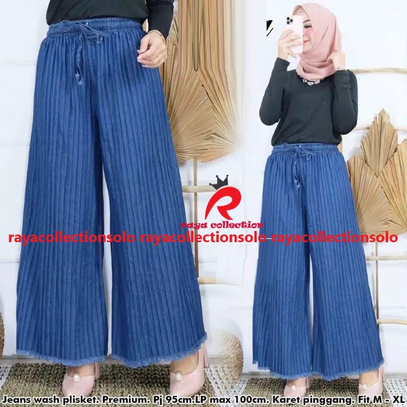 ALICIA KULOT PLISKET / PLISKET JEANS KULOT ORI RC