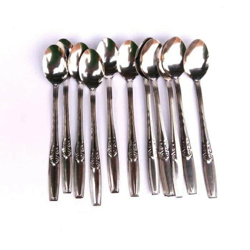 SENDOK TEH PANJANG STAINLESS ISI 12 PCS