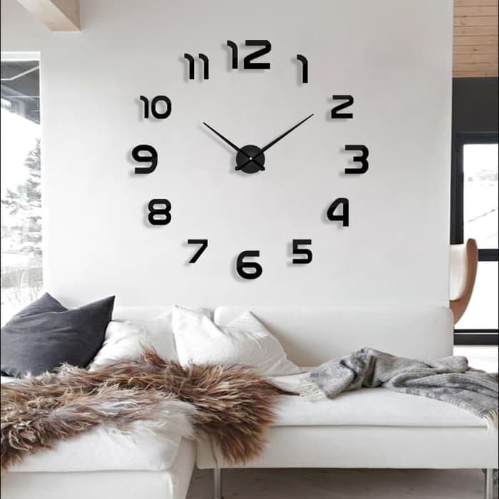3D Giant Clock Jam Dinding Tempel Besar DIY Dekorasi 80-130cm 02BB 105