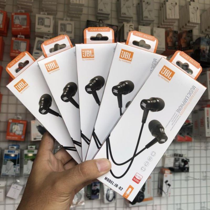 Hf Handsfree Headset JBL JB 02 Earphone Headset JB-02 Mega bass / Headset JBL JB 02 Earphone Handsfree JBL JB02