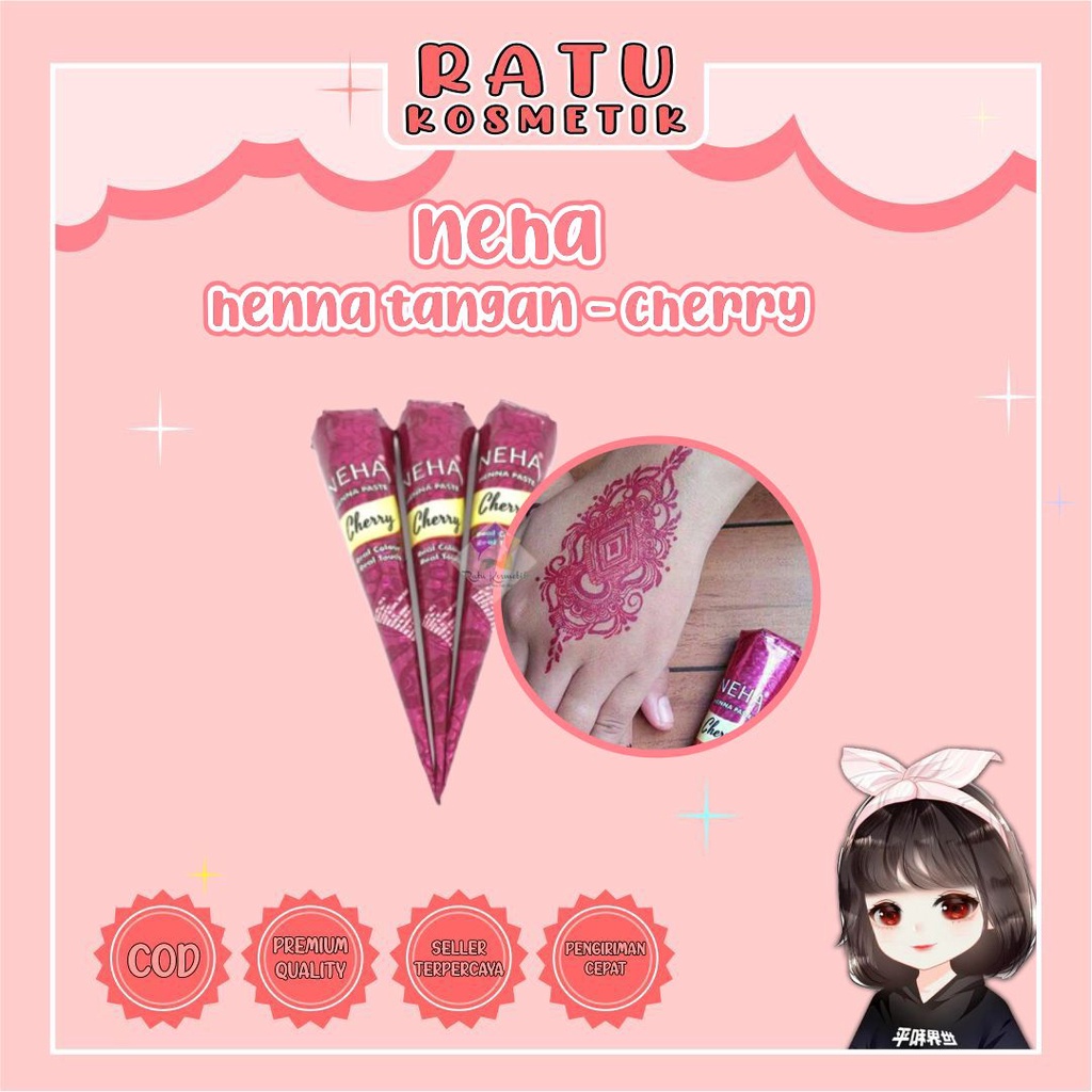 ❤ RATU ❤ NEHA Paste | Henna Pacar Kuku Arab BPOM Halal Temporary Hand Painting Halal✔️
