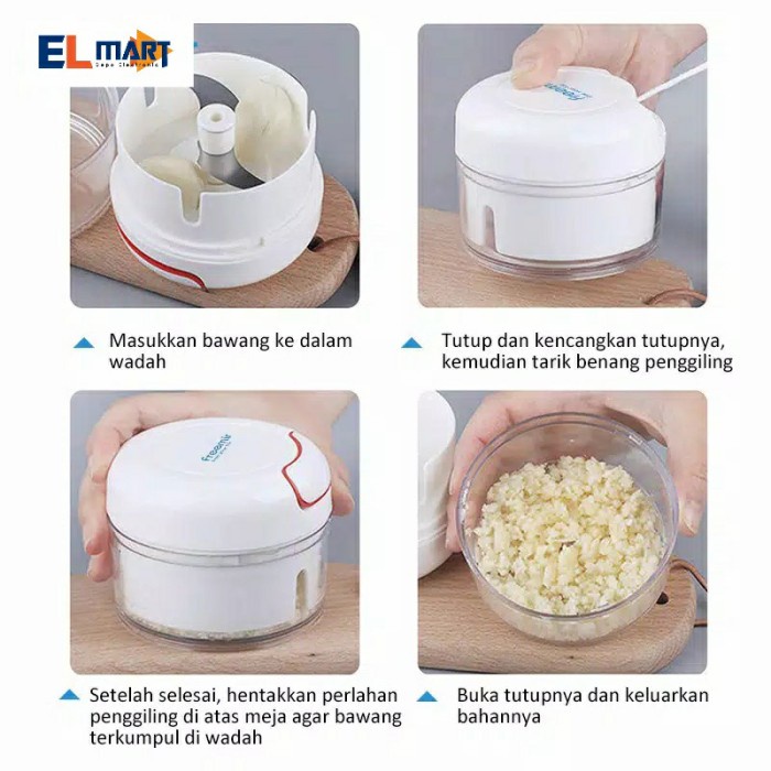 Mini Chopper Blender Penggiling Bumbu Daging Tarik Manual