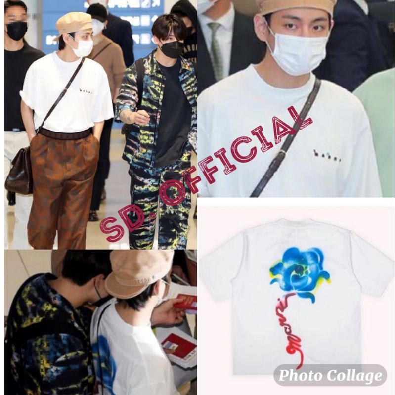 Kaos Korean B. TS Taehyung M a r n i Flower DTF Print