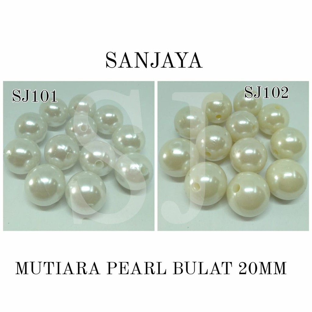 [1 Pon (450 Gram)] Manik Ringan / Mote Ringan / Mutiara Ringan Sintetis / Manik Mutiara Bulat 20Mm / Mutiara Pearl Bulat 20Mm