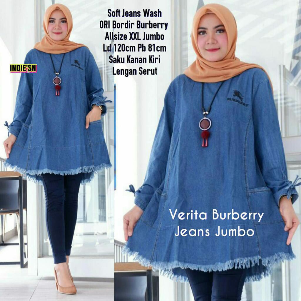 verita burberry jeans tunik jumbo