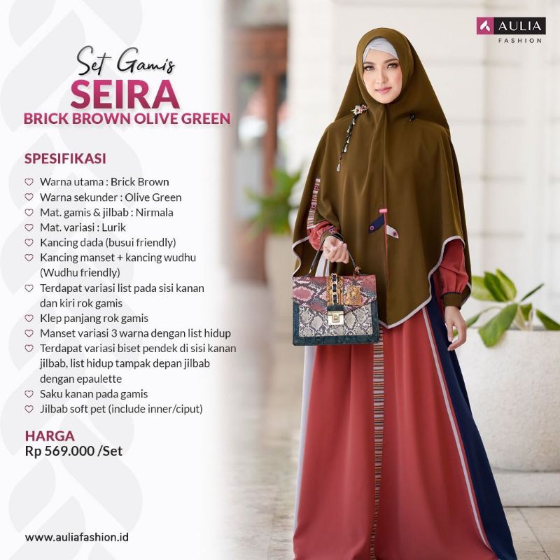 GAMIS SYAR'I Set BrickBrown Olive Green by Aulia Free Bros Juntai