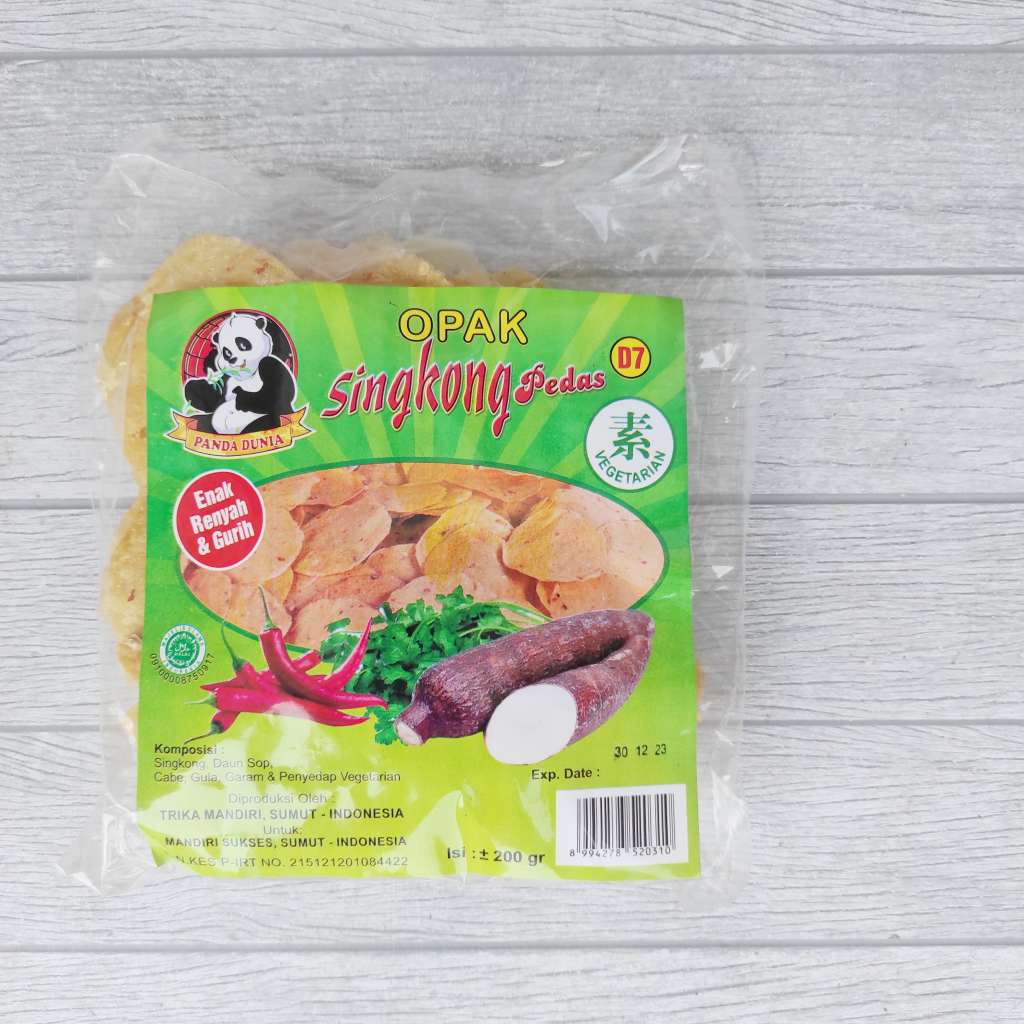 

Panda Dunia Opak Singkong Pedas Vegetarian Vegan 200g