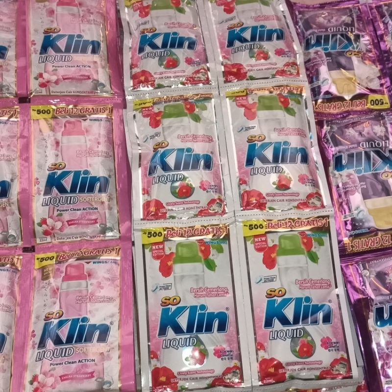 SOKLIN LIQUID DETERGENT RENTENG isi 12 sachet