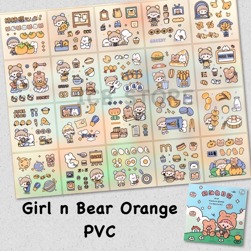 1 Lembar Stiker Aesthetic Tumblr Hp / Stiker Lucu Telado-GNB ORANGE PVC