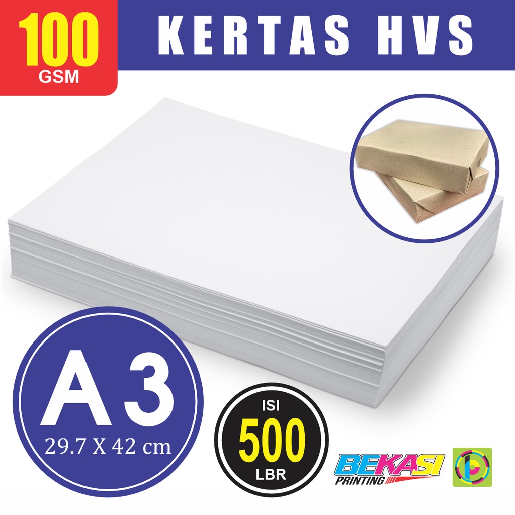 

Woodfree Paper Kertas HVS 100 GSM A3 42 x 29.7 cm - 2 RIM 1000 Lembar
