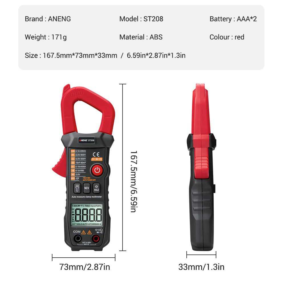 Digital Multimeter Voltage Tester Clamp - ST208