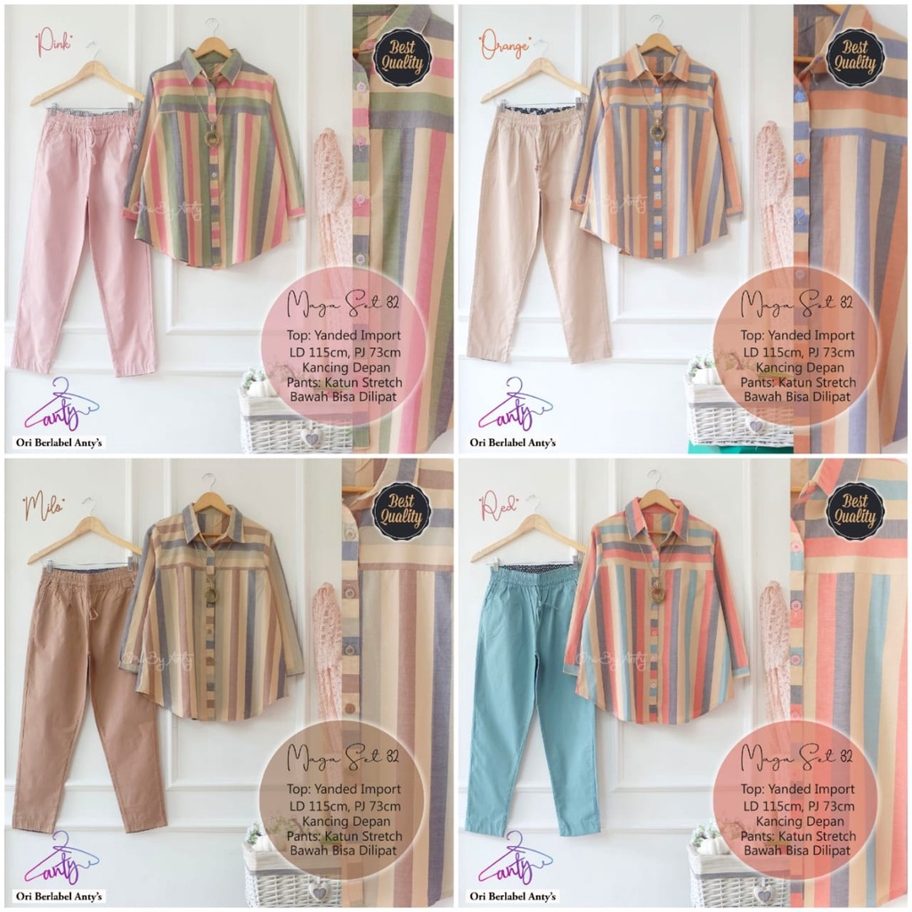 Setelan kemeja sakura wanita jumbo kekinian Maga Set 32 by Anty hijab fashion solo
