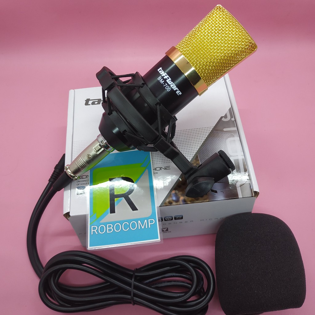 MICROPHONE BM700+AUDIO SPLITTER PAKETAN MURAH