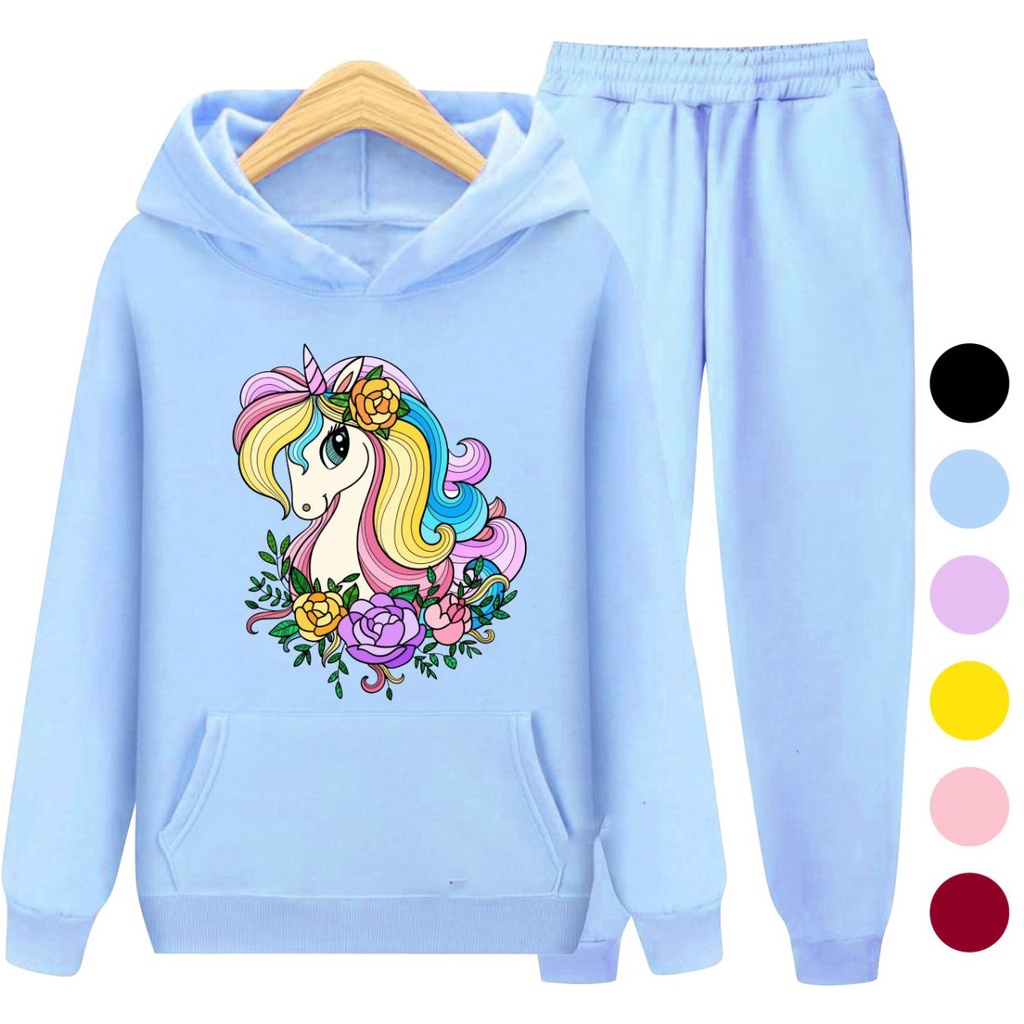 Setelan Anak Sweater Hoodie UNICORN / Sweater Anak Size S (3-5 Thn) M (5-7 Thn) XL(9-12 thn) XXL (13 + thn)