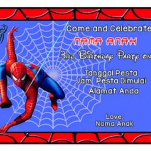 Kartu Undangan Ulang Tahun Marvel Spiderman Spider Man Kartu Undangan Ulang Tahun Marvel Spiderman Spider Man