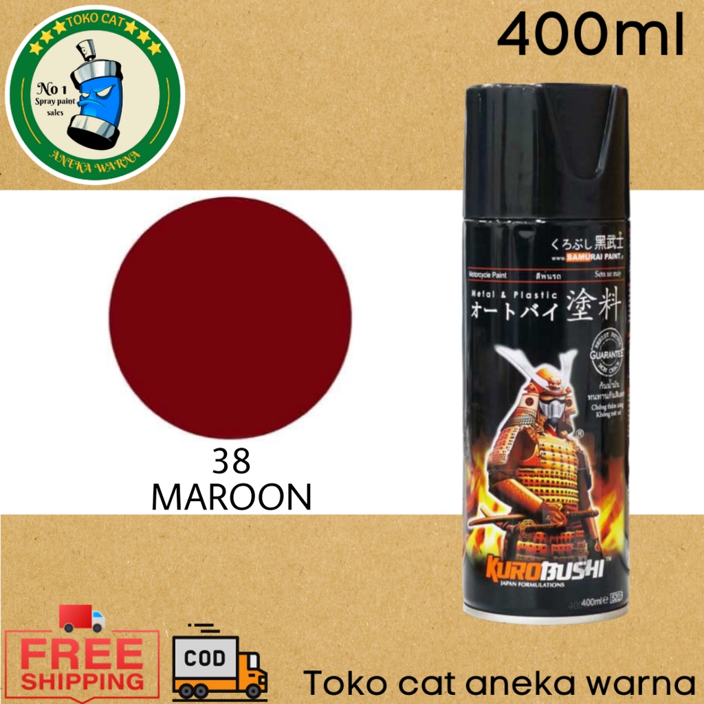 SAMURAI PAINT 38 MAROON MARUN 400ml CAT SEMPROT SPRAY PAINT PILOX PILOK