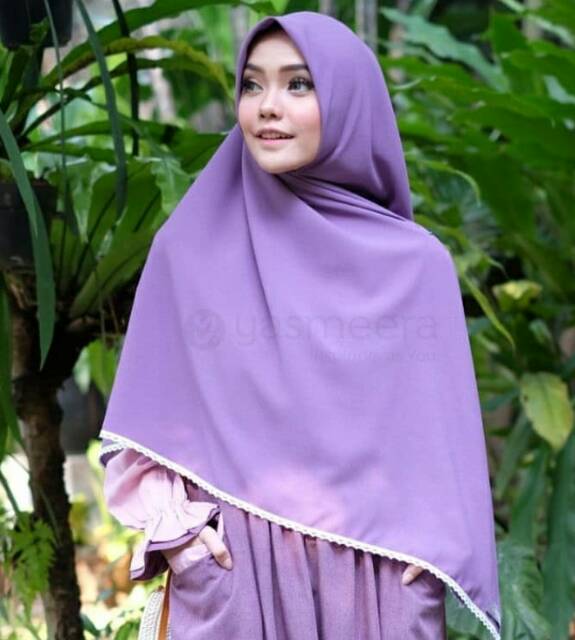 HIJAB JILBAB INSTAN SEGIEMPAT RENDA CANTIK