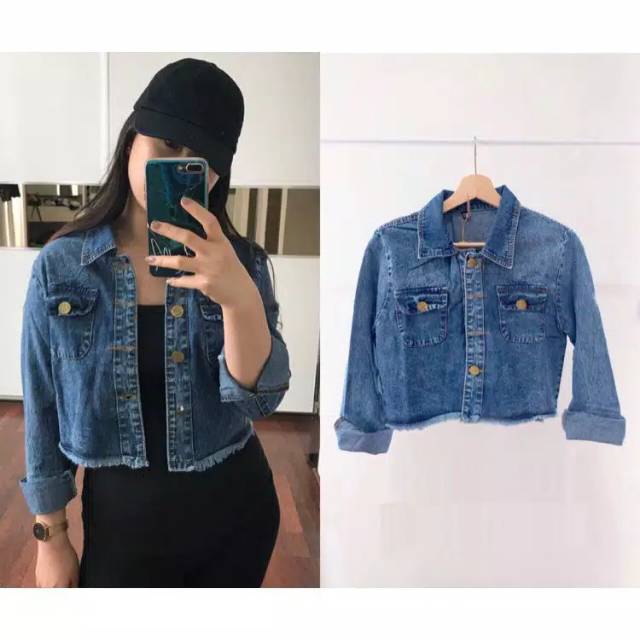 JAKET JEANS NIRINA ACID CROP / Jaket Jeans Chasya Crop Acid