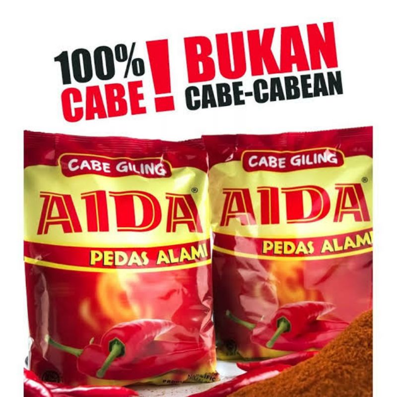 

aida cabe bubuk pedas alami cabe halus