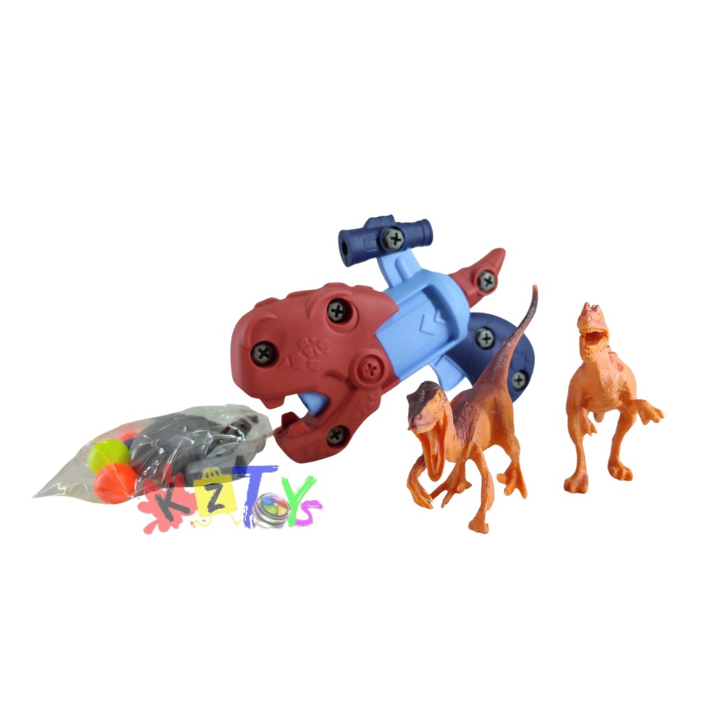 Mainan Anak DIY PISTOL TEMBAKAN DISASSEMBLY GUN Play Set  DINOSAURUS FUN TOYS Koleksi Kado Terbaru