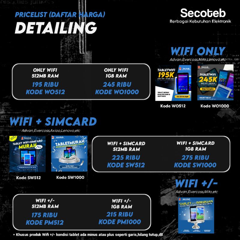 TABLET MURAH WI-FI + SIM CARD ( 512MB RAM &amp; 3G/4G SIGNAL )
